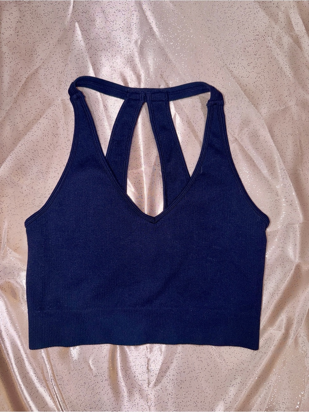 Ribbed Strappy Back Crop Tank